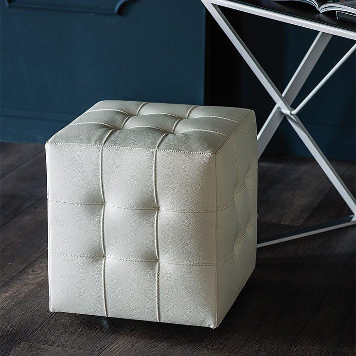 BOB Square eco-leather pouf