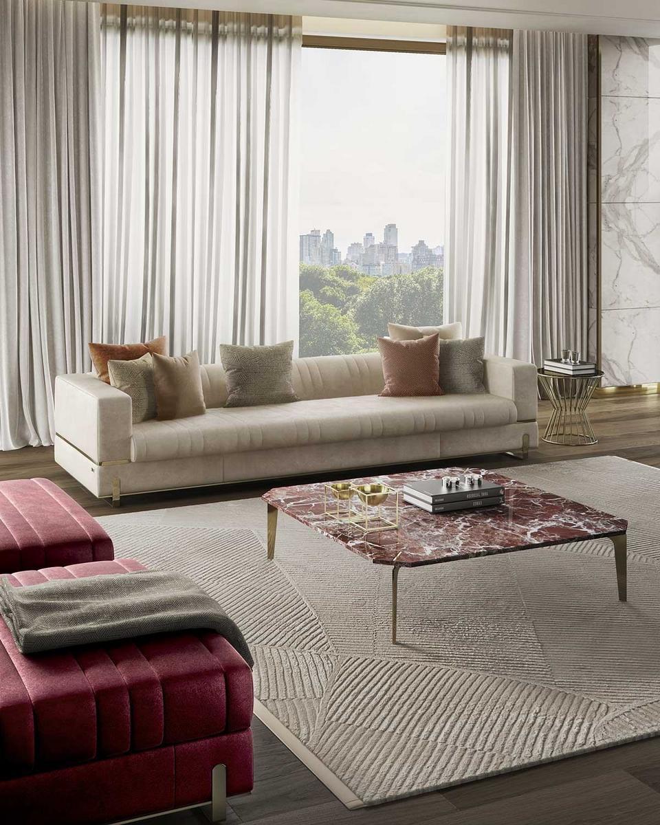GRAND Square fabric pouf