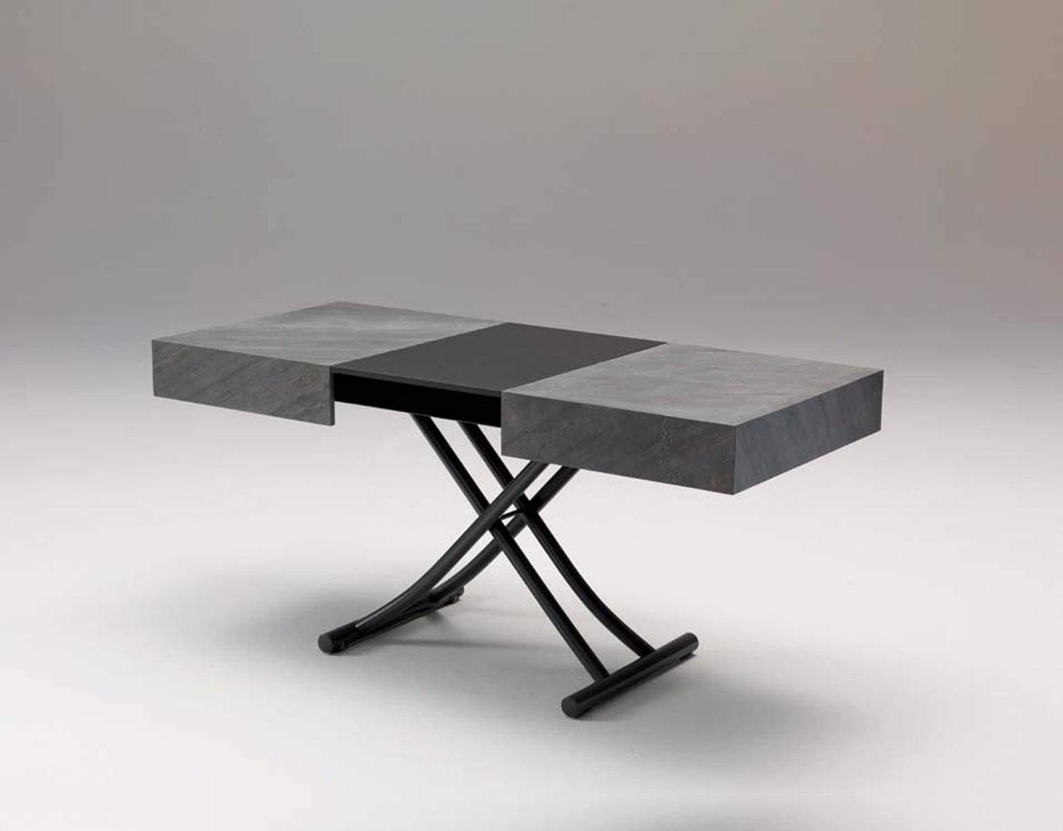 BOX LEGNO Height-adjustable wooden coffee table for living room