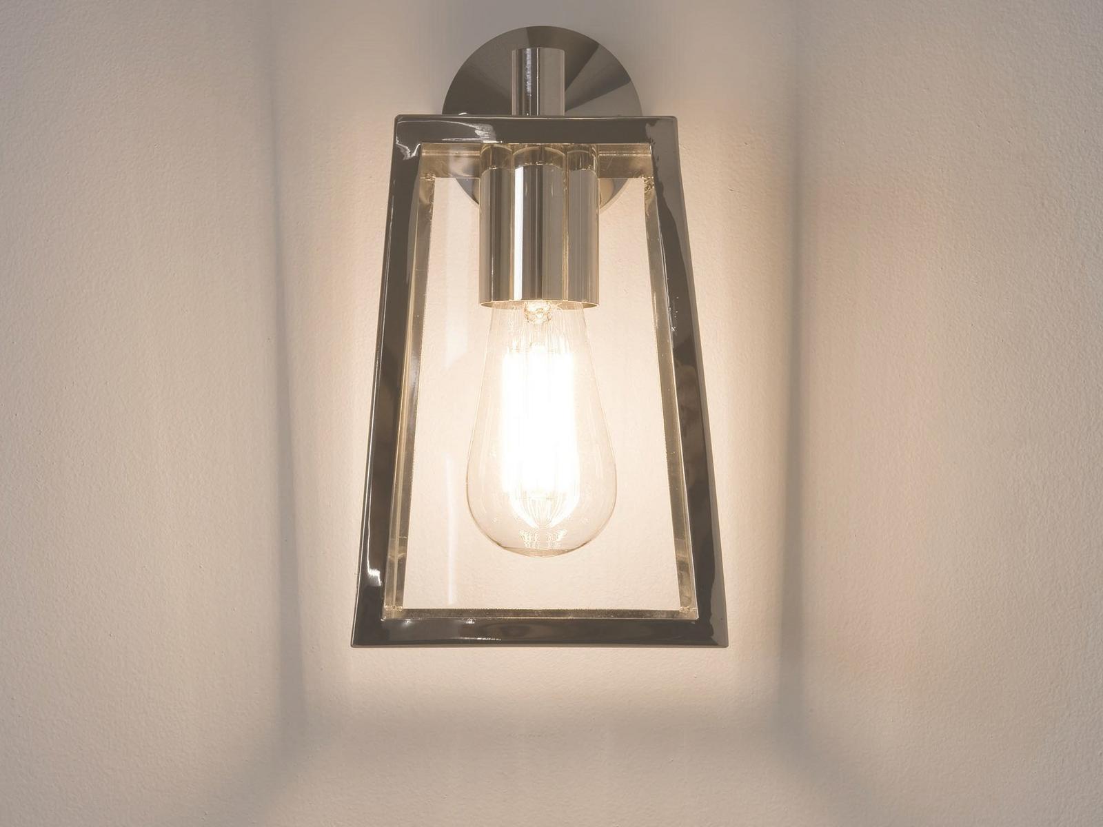CALVI Glass and steel outdoor wall lamp