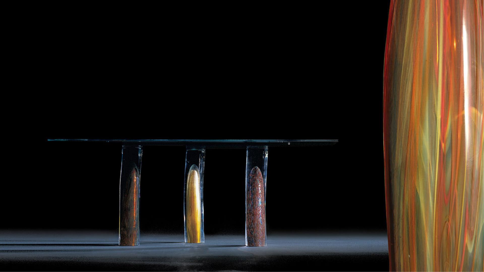 NAUTILUS Rectangular glass dining table