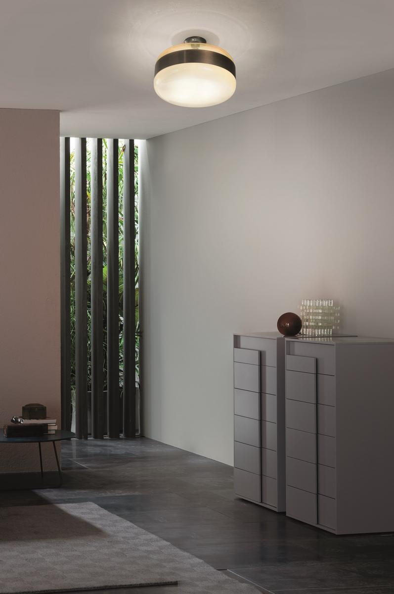 FUTURA PL Direct-indirect light blown glass ceiling light