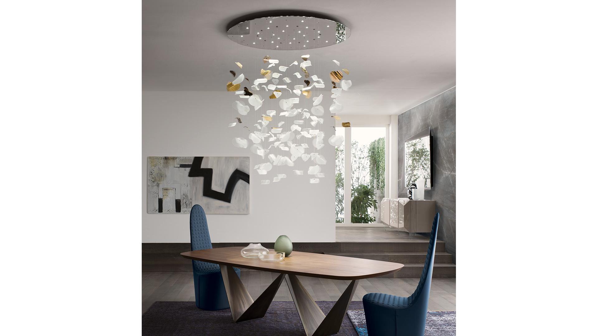 LEAF LED etched glass pendant lamp