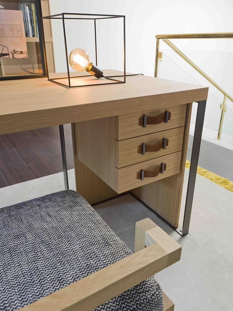 KOBE Rectangular wood writing desk with drawers