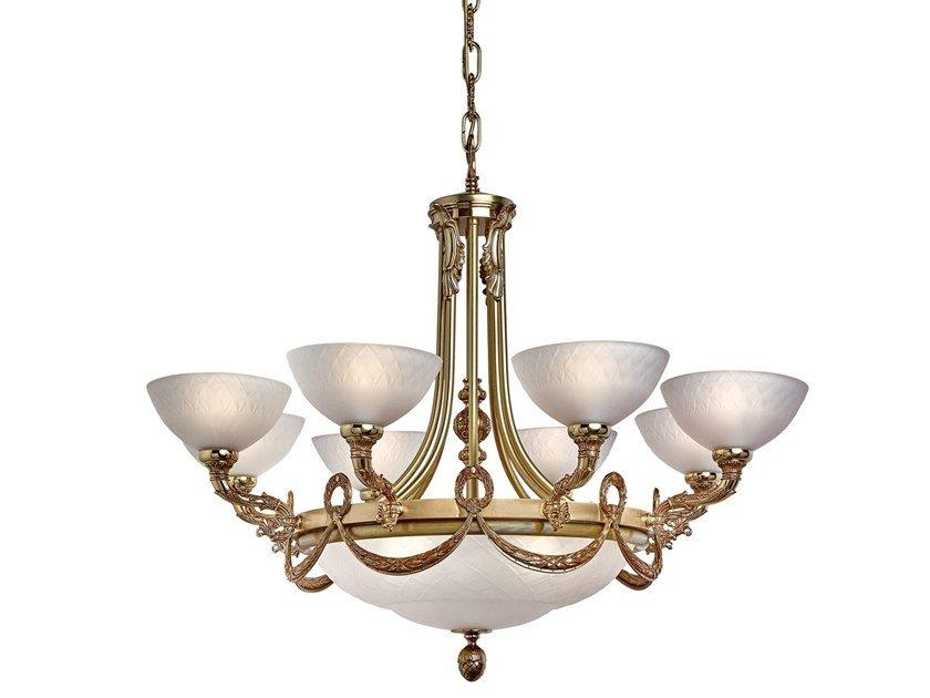 CLOE 1741/8+4 French Gold finish chandelier with glass