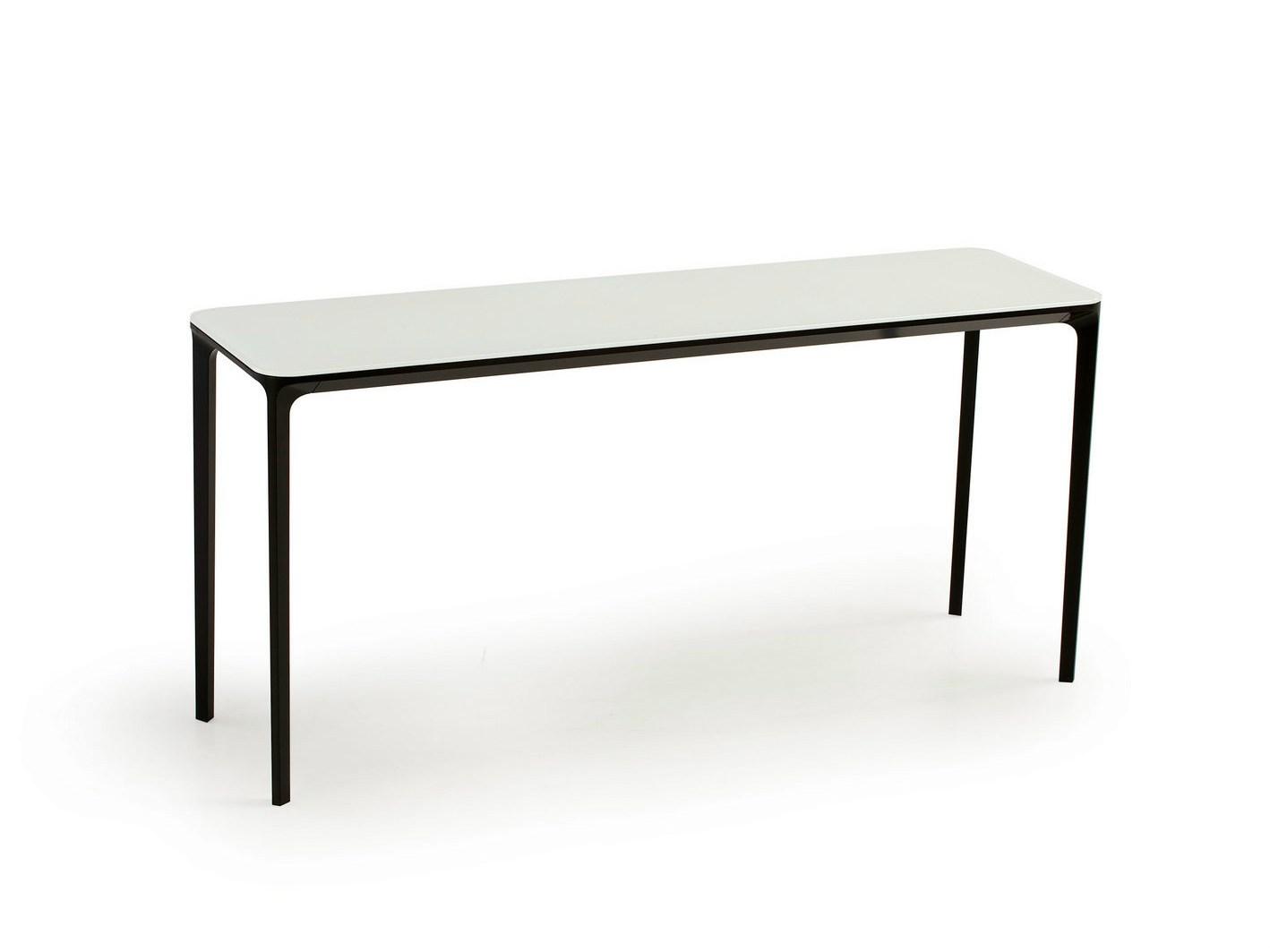 SLIM 4 LEGS Rectangular glass console table
