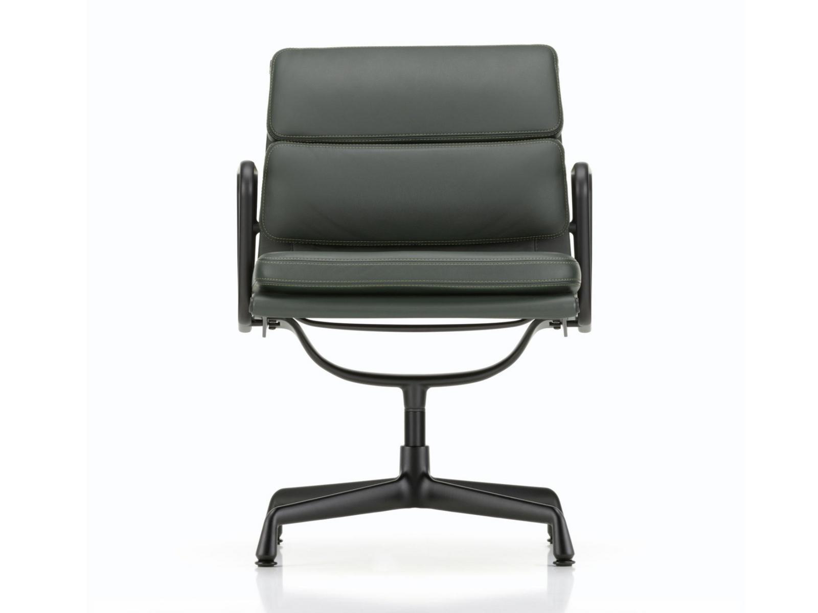 SOFT PAD EA 208 Swivel leather chair with 4-spoke base with armrests