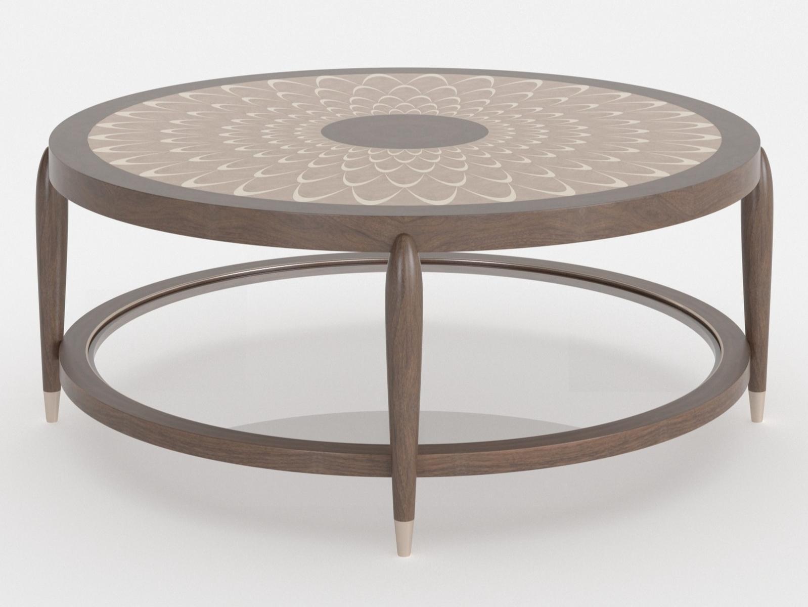 PEACOCK Round wood veneer coffee table