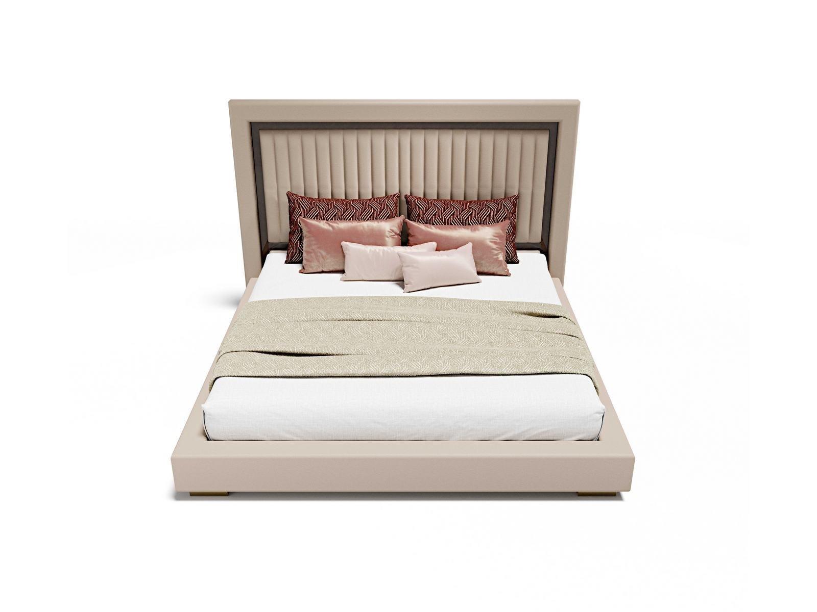 KLASS Double bed with upholstered headboard