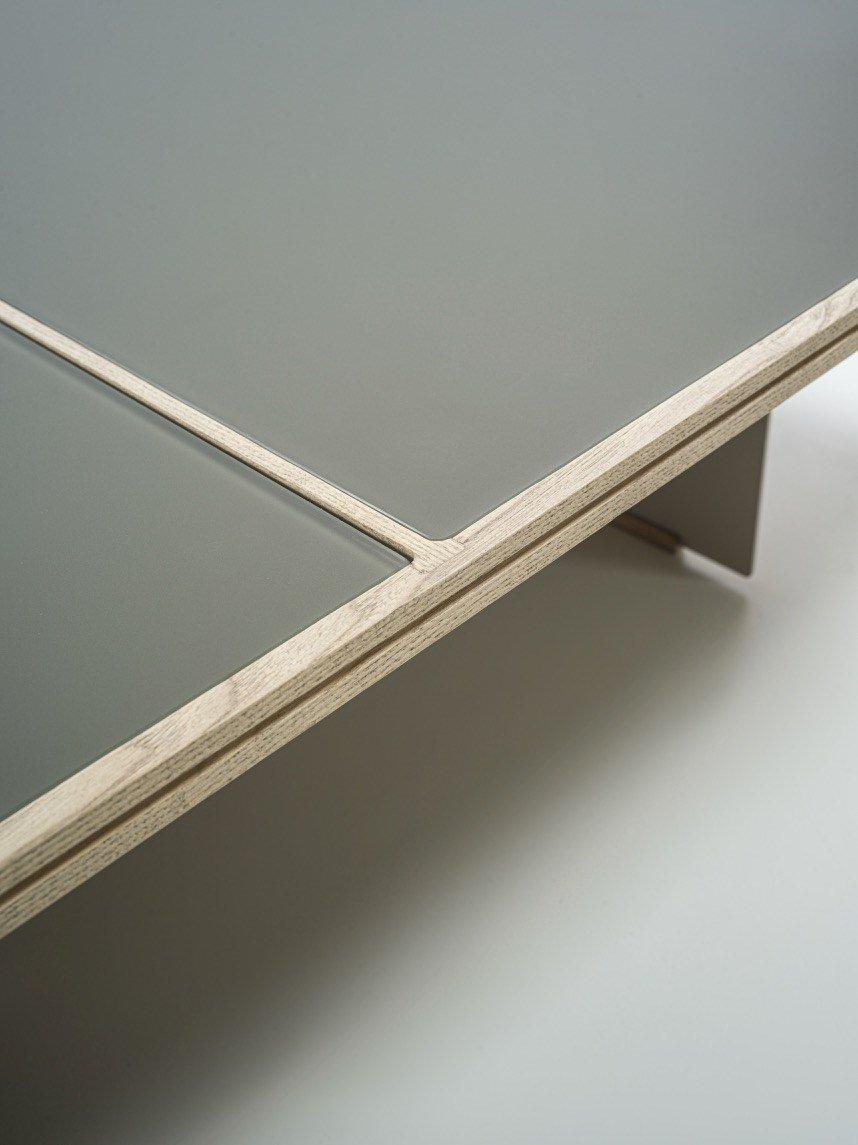 MIES Square wood and glass coffee table