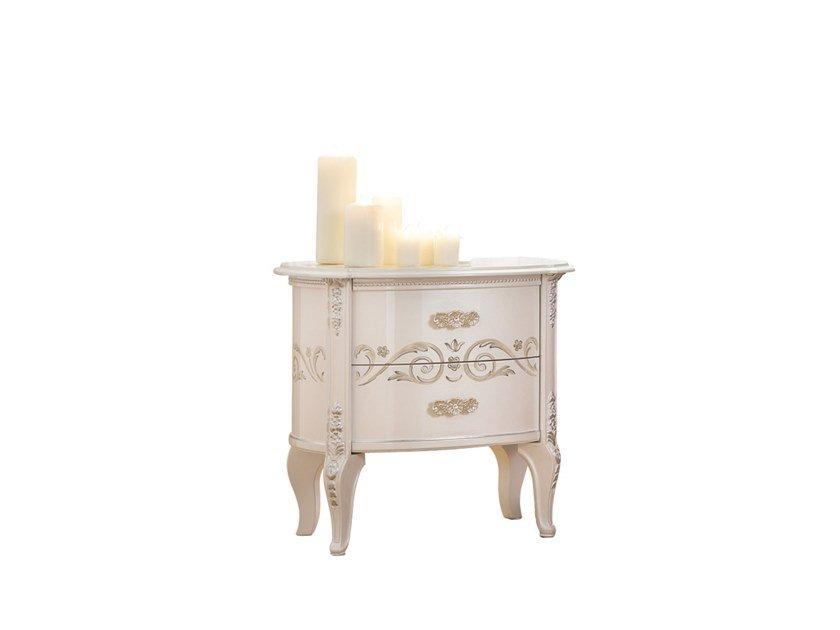 FASHION TIME Rectangular wooden bedside table with drawers