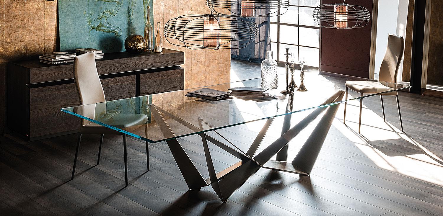 SKORPIO Rectangular glass table