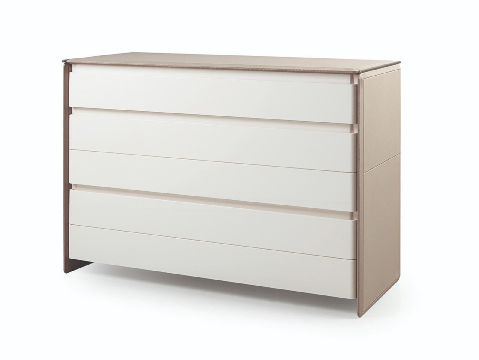 ZERO Leather chest of drawers with integrated handles
