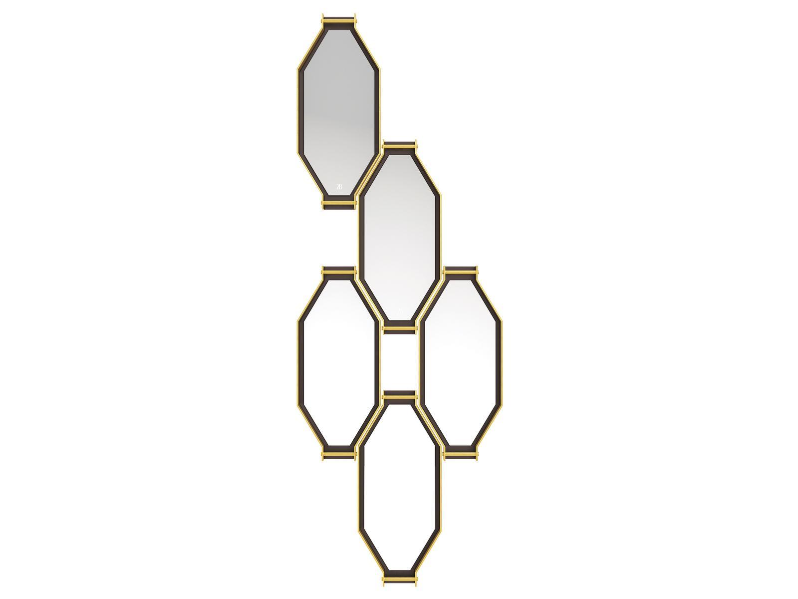 TWIN COMPOSITION 1 Wall mirror with metal frame