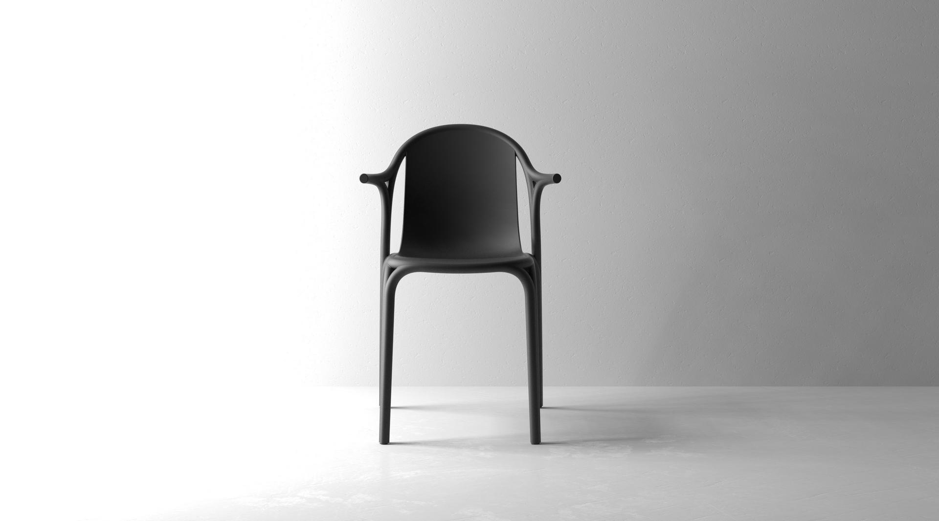 BROOKLYN Stackable garden chair with armrests