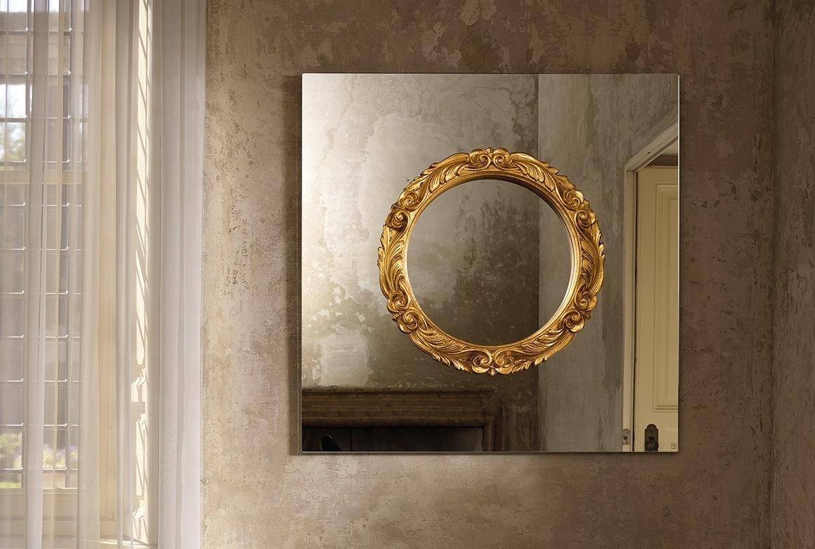 RITRATTO Square wood mirror
