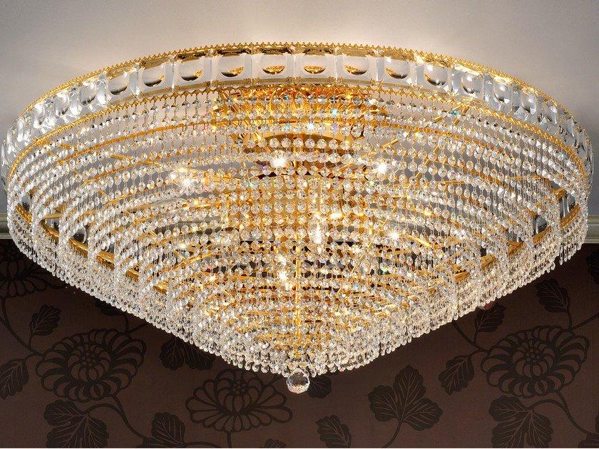IMPERO &AMP; DECO VE 830 PL8 / PL12 Incandescent brass ceiling lamp with crystals