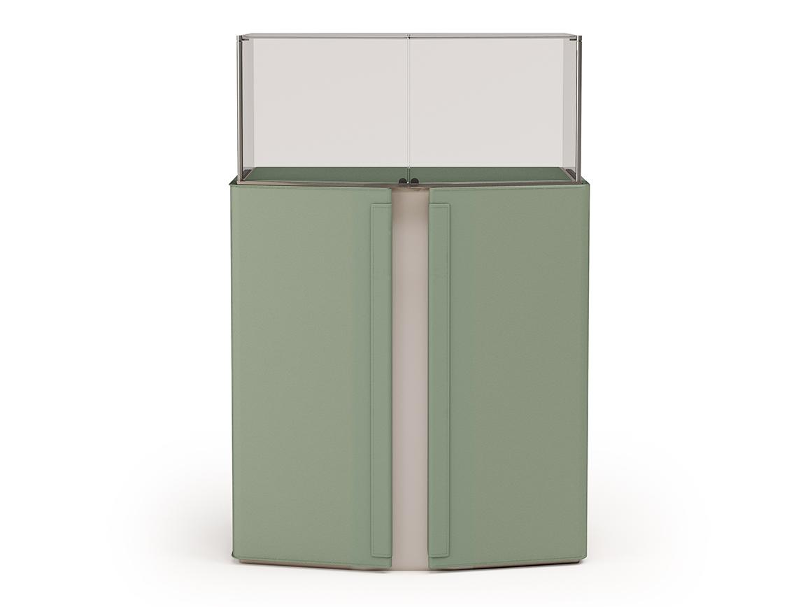 ZENIT Highboard / display cabinet covered in leather