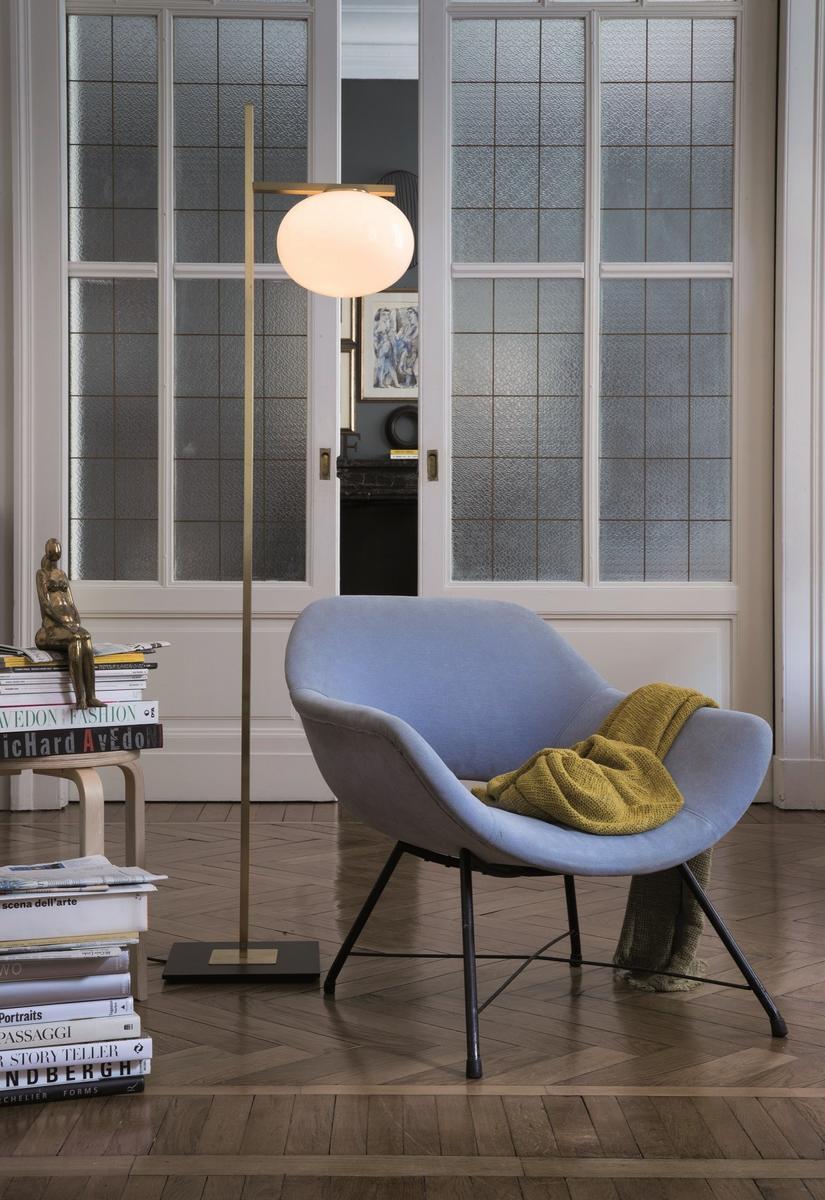 ALBA - 382 Brass and glass floor lamp