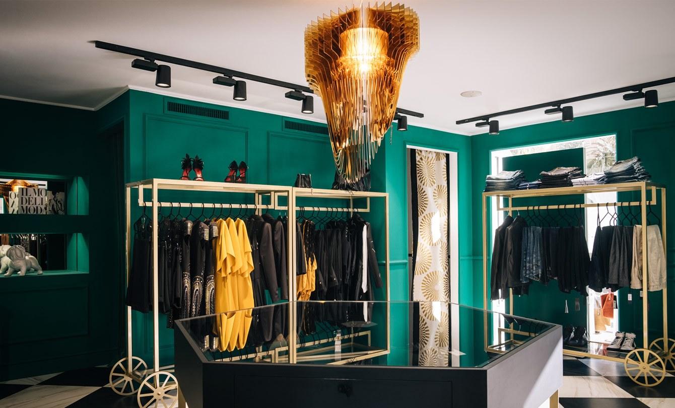 ARIA GOLD LED Lentiflex® and Cristalflex® pendant lamp