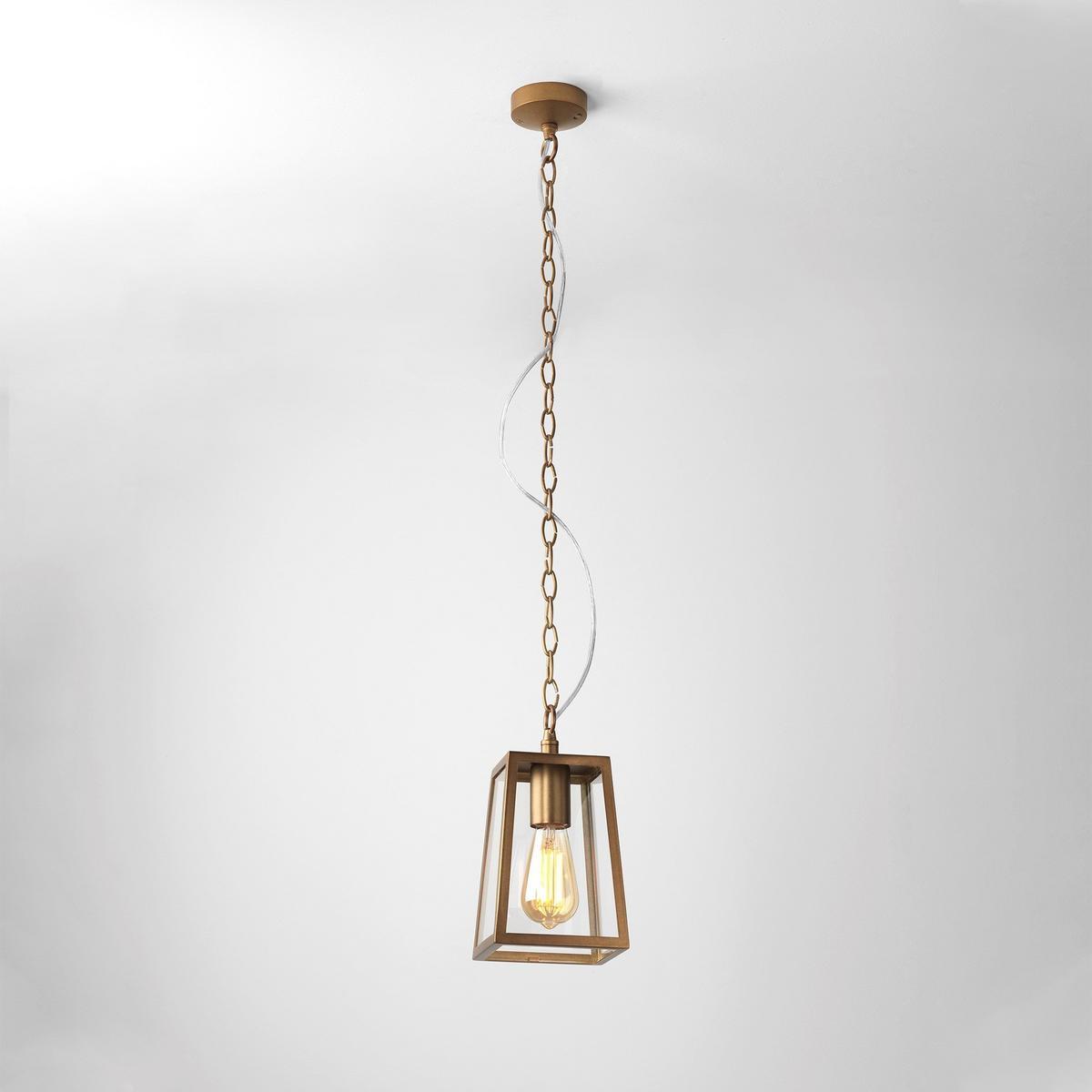 CALVI Glass and steel outdoor pendant lamp