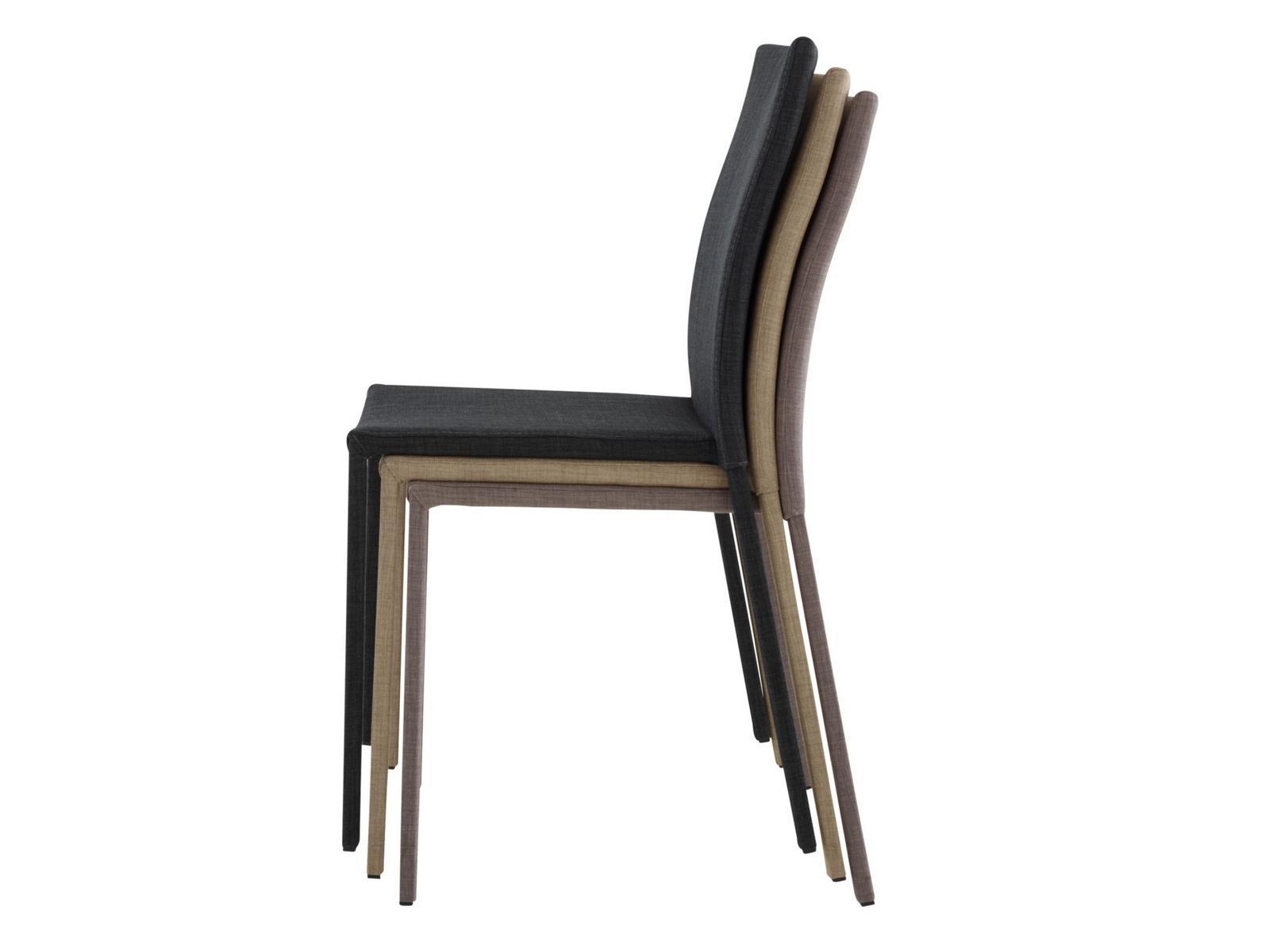 SLIM CHAIR Upholstered stackable fabric chair