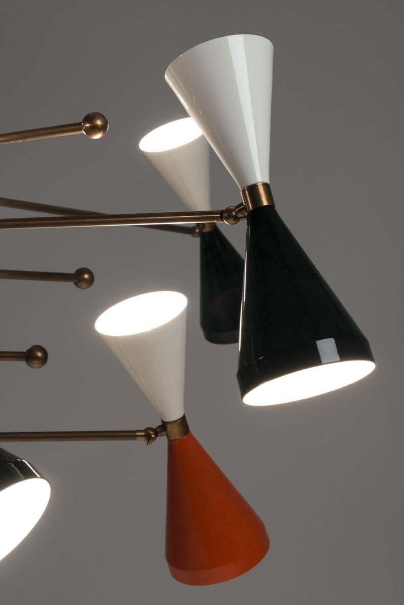 FLIPPER Swivel brass and aluminium pendant lamp
