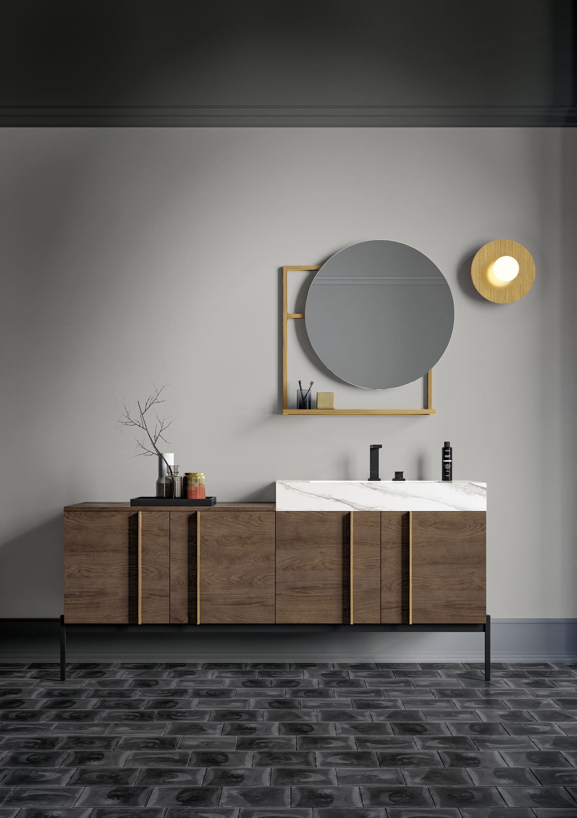 SIDERO Lacquered bathroom