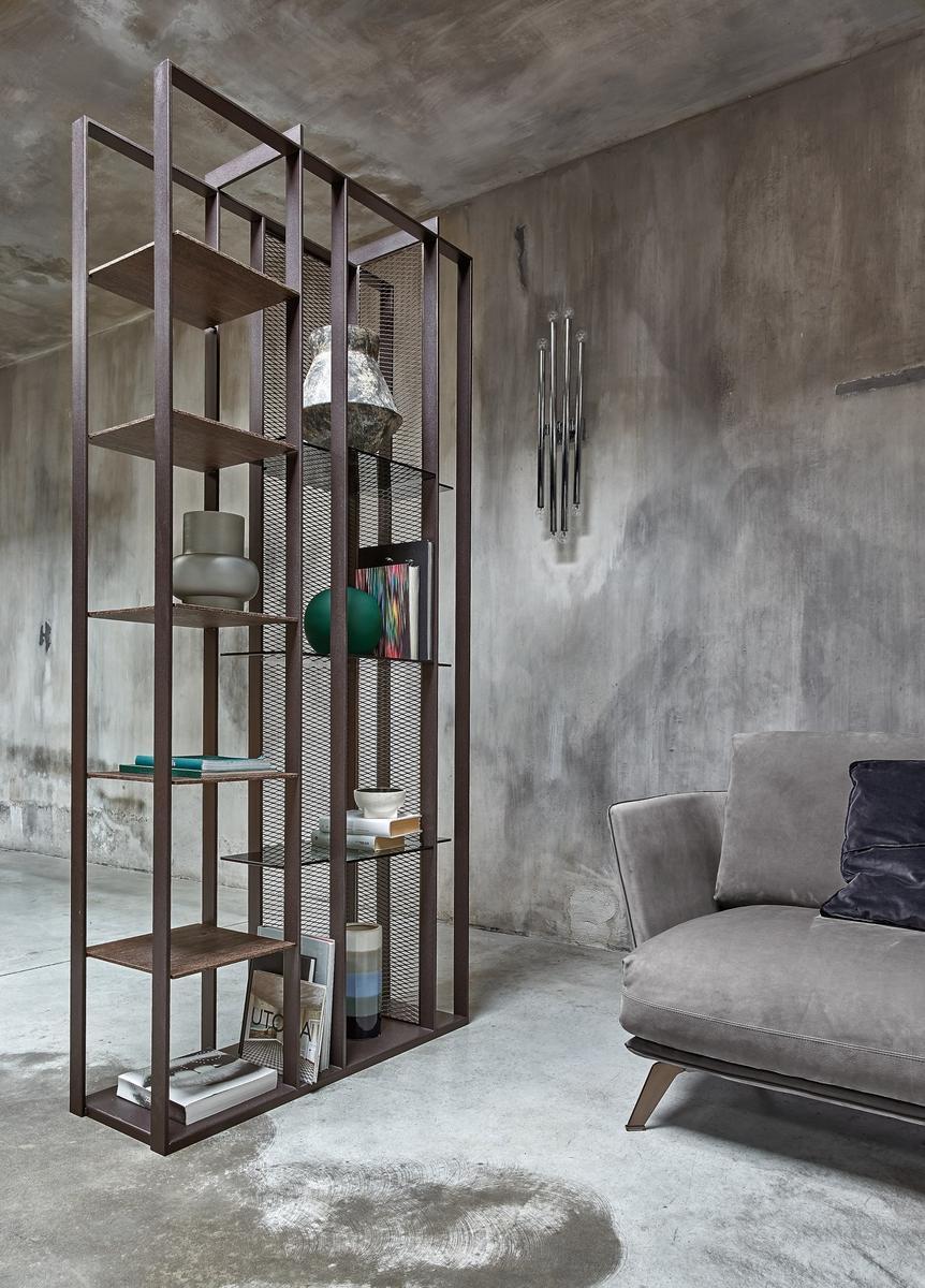 ELECTRA Double-sided wooden and metal bookcase
