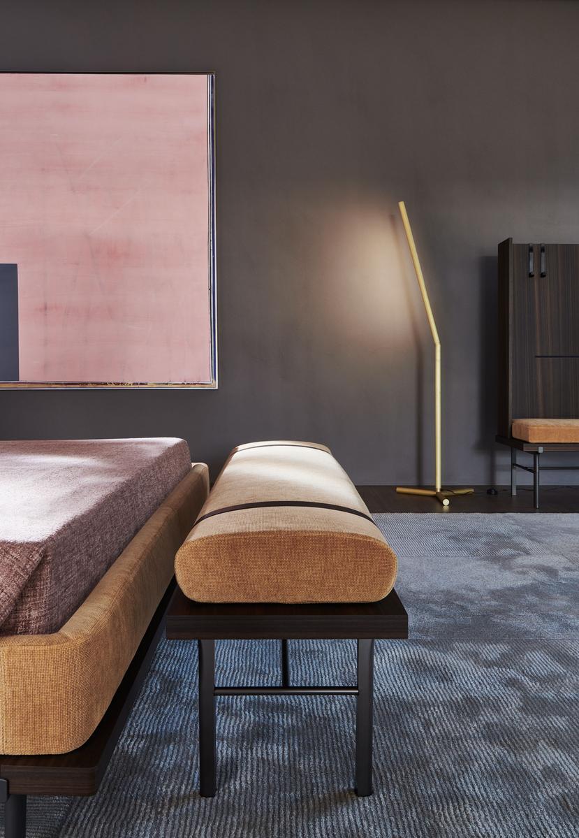 TWELVE A.M. Double bed with upholstered headboard