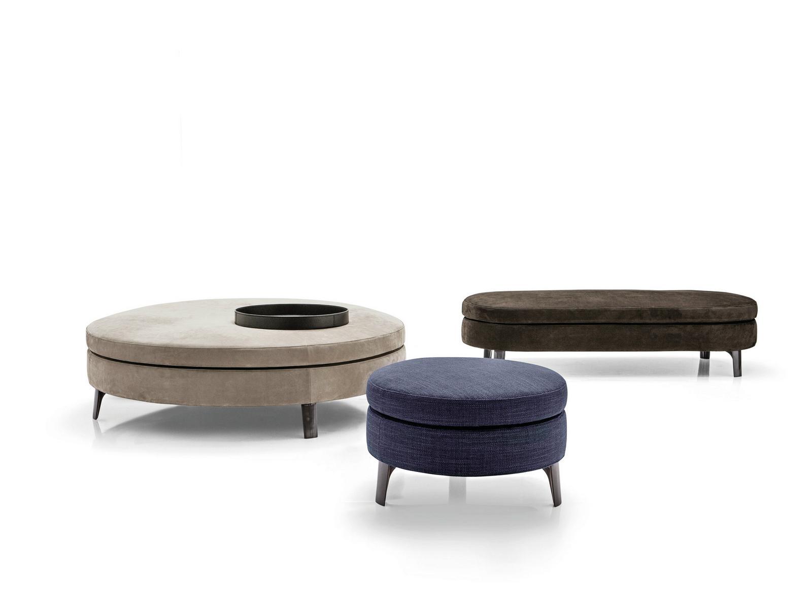 DENNY Upholstered pouf with removable lining
