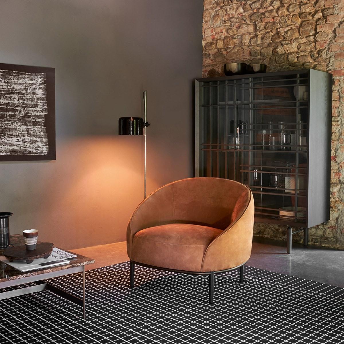 SEN Wood and glass highboard with sliding doors