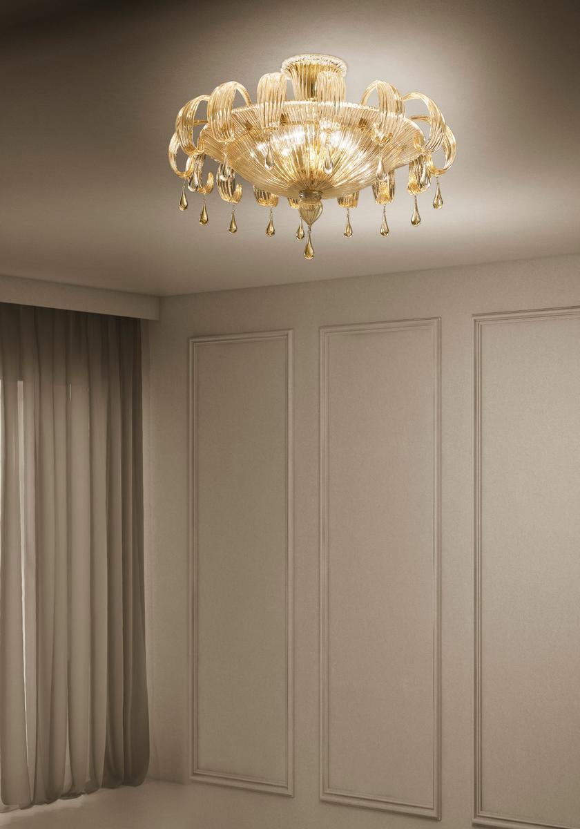 MOLIN Glass ceiling lamp with crystals