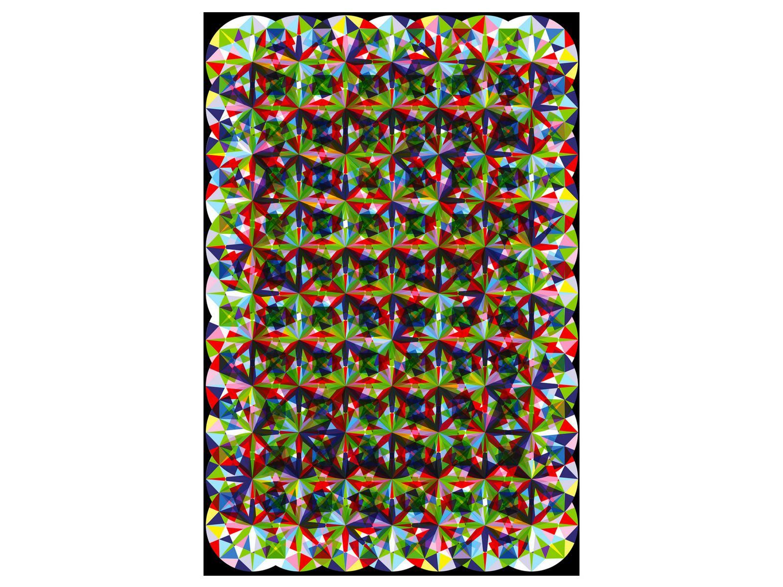 ZIRCON Rectangular rug with optical pattern