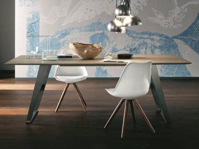 BARCELLONA + IRON Rectangular oak living room table