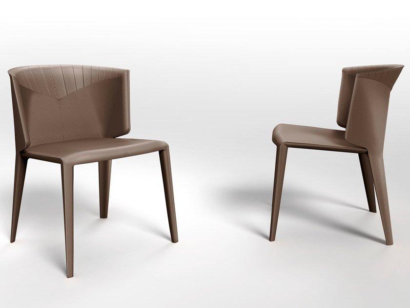 ANASTASIA DINING Upholstered tanned leather chair