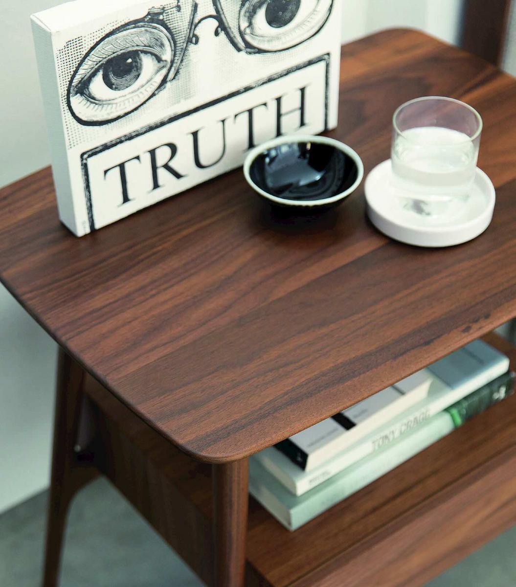 BILOT Rectangular walnut bedside table