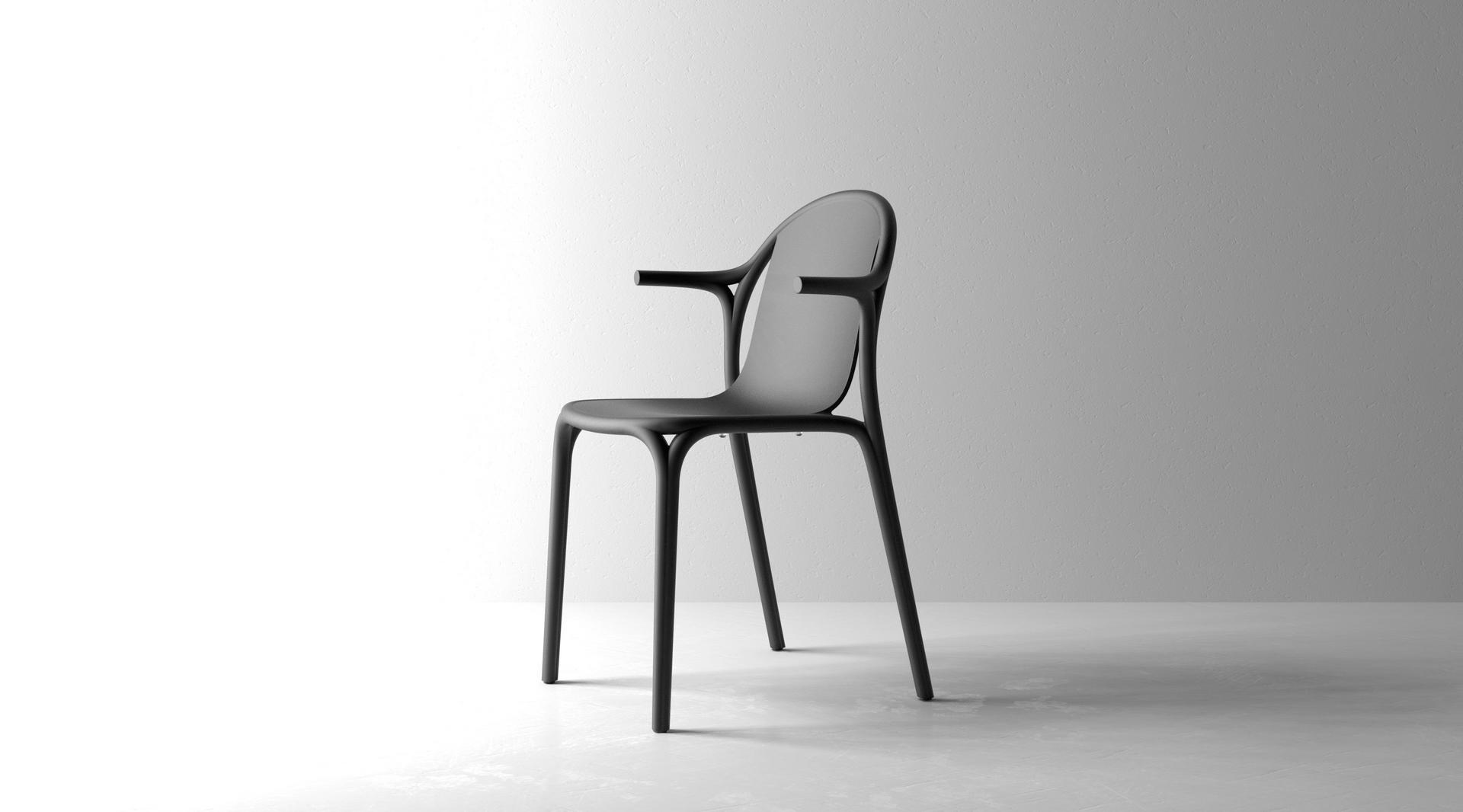 BROOKLYN Stackable garden chair with armrests
