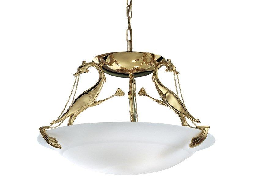 HERON 1752/3 Gold plated chandelier with glass
