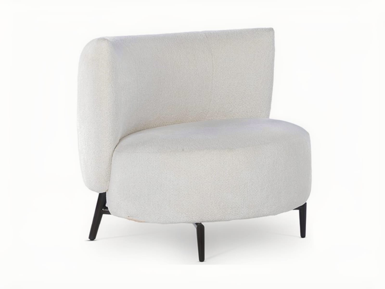 DRUSILLA The Drusilla easy chair combines 70's style with comfort, featuring an egg-shaped design and a cozy backrest for relaxed arm support.