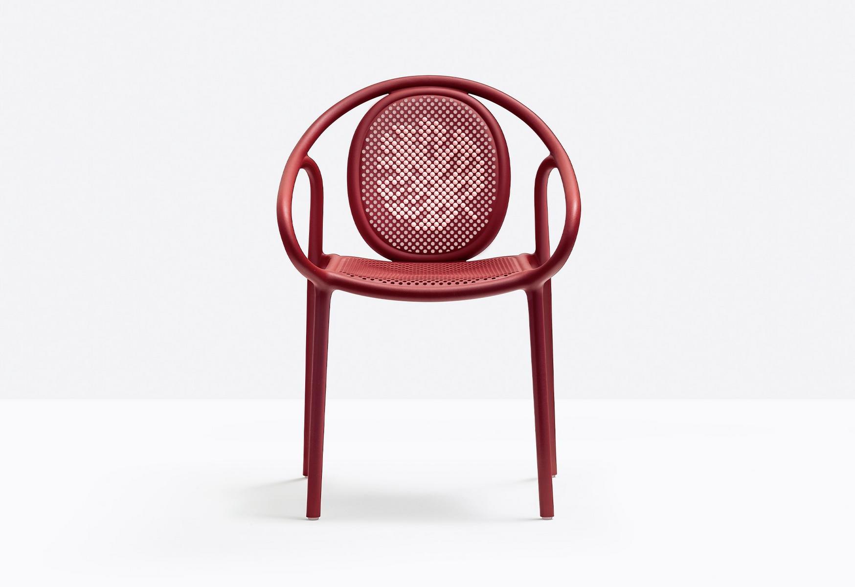REMIND 3735 Stackable polypropylene chair with armrests