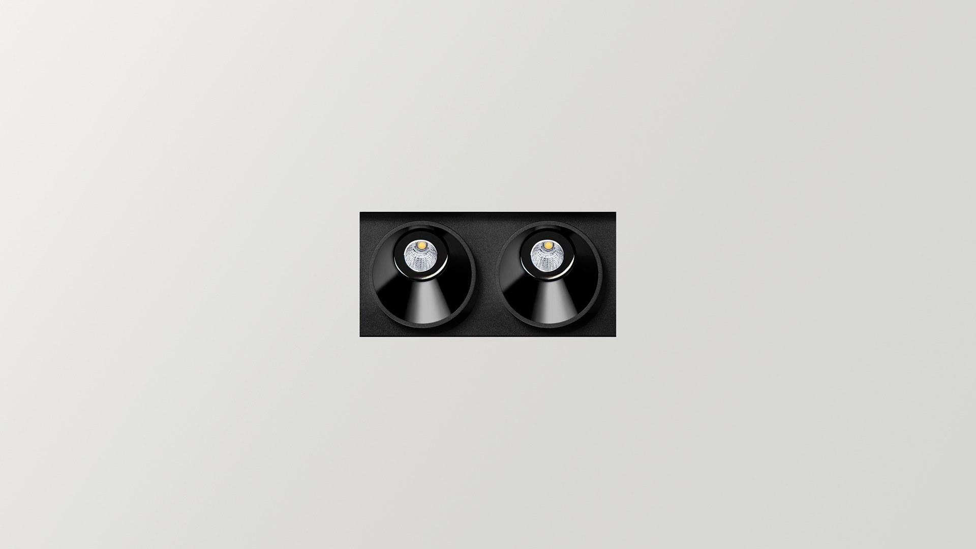 BLACK FOSTER ASYMMETRIC CUSTOM Ceiling mounted aluminium linear lighting profile for downlights