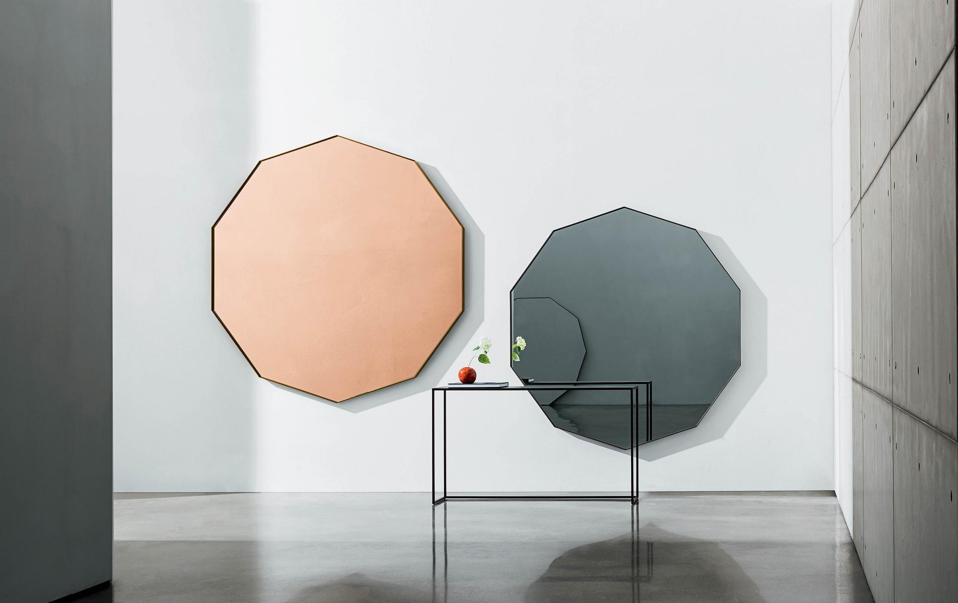 VISUAL DECAGONAL Framed wall-mounted mirror