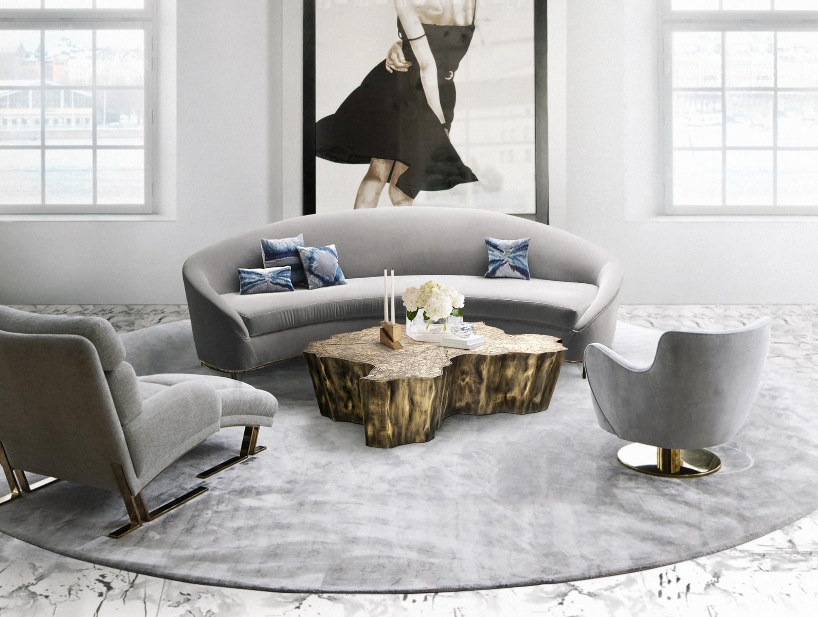 EDEN Low aluminium coffee table for living room