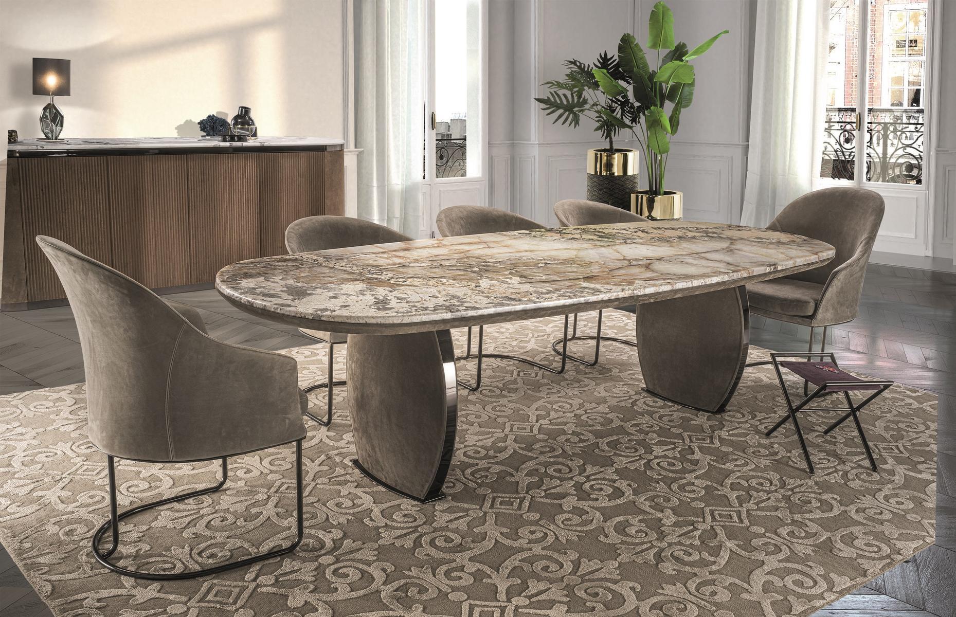 LOTUS Oval leather table
