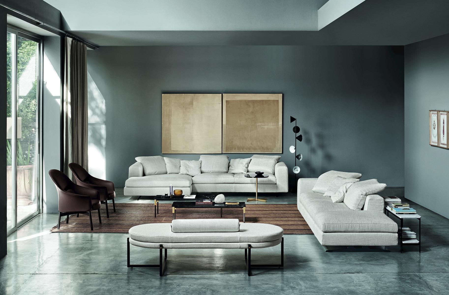 SIGMUND Upholstered fabric bench