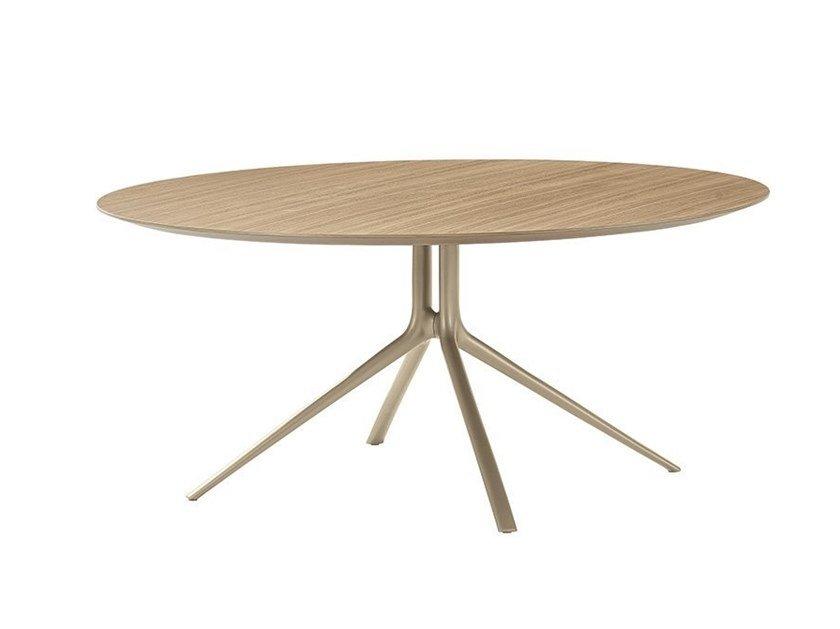 MONDRIAN Round wooden table
