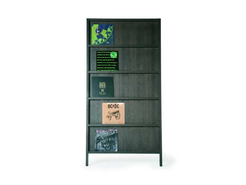 OBLIQUE Wall-mounted wooden bookcase