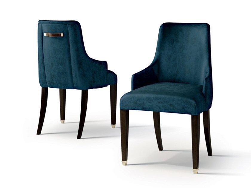 6611 Upholstered nabuk chair with armrests and handle