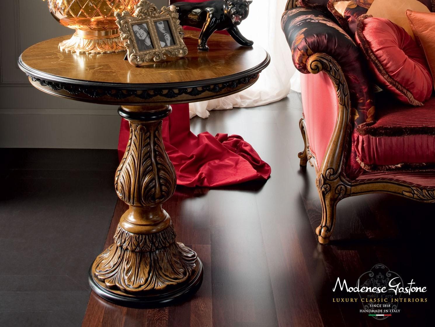 12613 Round solid wood coffee table for living room